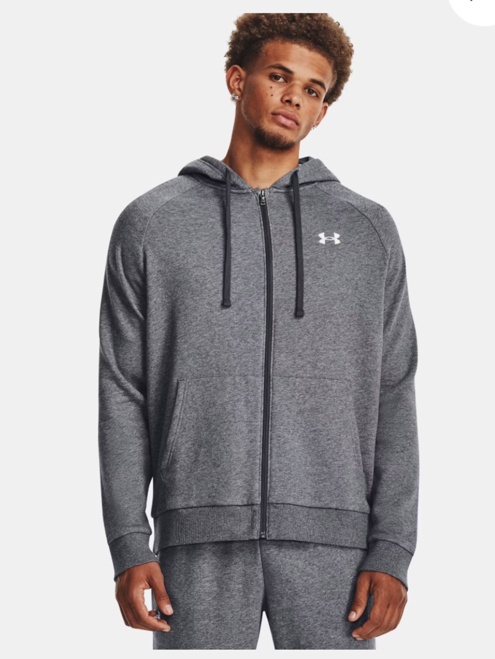 Under Armour Charcoal Gray Rival Full-Zip Kangaroo Pocket Hoodie L NWOT